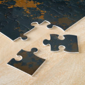 Majestueus Krullend Zwart Paard Abstract Puzzel (Zijkant)