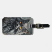 Majestueus langharig kattenportretontwerp bagagelabel (Voorkant horizontaal)