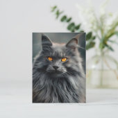 Majestueus langharig kattenportretontwerp briefkaart (Staand voorkant)