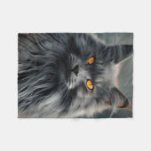 Majestueus langharig kattenportretontwerp fleece deken (Voorkant (Horizontaal))