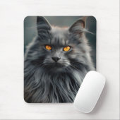 Majestueus langharig kattenportretontwerp muismat (Met muis)