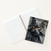 Majestueus langharig kattenportretontwerp notitieboek (Binnen)