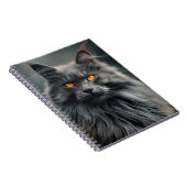 Majestueus langharig kattenportretontwerp notitieboek (Rechterzijde)