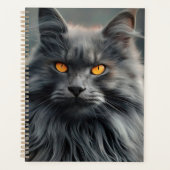 Majestueus langharig kattenportretontwerp planner (Voorkant)