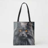 Majestueus langharig kattenportretontwerp tote bag (Voorkant)