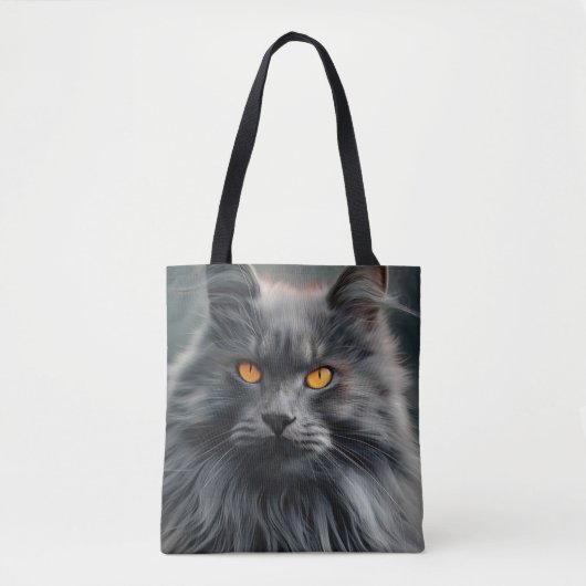 Majestueus langharig kattenportretontwerp tote bag (Voorkant)