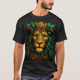 Majestueus Leeuw Kunstzinnig Ontwerp Koninklijke T-shirt