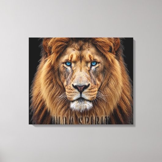 Majestueus Leeuwengezicht met Blauwe Ogen | Wilde Canvas Afdruk (Voorkant)