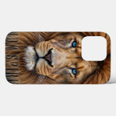 Majestueus Leeuwengezicht met Blauwe Ogen | Wilde Case-Mate iPhone Case (Achterkant (horizontaal))