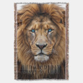 Majestueus Leeuwengezicht met Blauwe Ogen | Wilde Deken (Voorkant Verticaal)