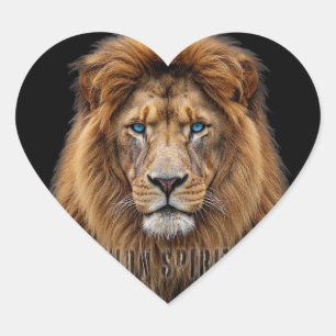 Majestueus Leeuwengezicht met Blauwe Ogen Wilde Hart Sticker