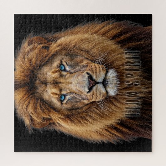 Majestueus Leeuwengezicht met Blauwe Ogen | Wilde Legpuzzel (Verticaal)