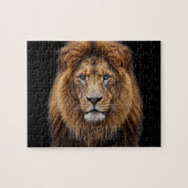 Majestueus Leeuwengezicht met Blauwe Ogen | Wilde Legpuzzel (Horizontaal)