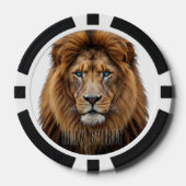 Majestueus Leeuwengezicht met Blauwe Ogen | Wilde  Poker Chips (Voorkant)