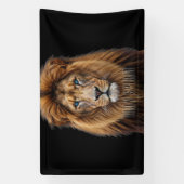 Majestueus Leeuwengezicht met Blauwe Ogen | Wilde  Spandoek (Verticaal)