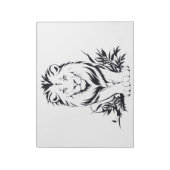 Majestueus leeuwensilhouet in gedurfde vectorkunst notitieblok (Linkerzijde)