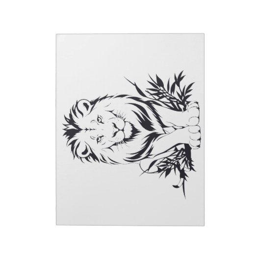Majestueus leeuwensilhouet in gedurfde vectorkunst notitieblok (Linkerzijde)