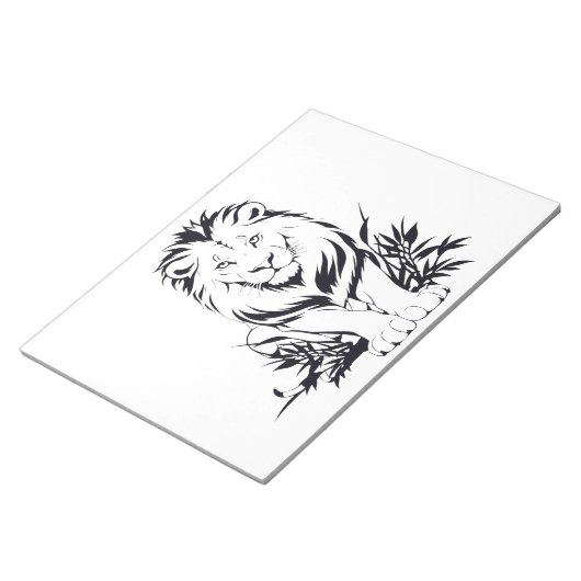 Majestueus leeuwensilhouet in gedurfde vectorkunst notitieblok (Schuin)