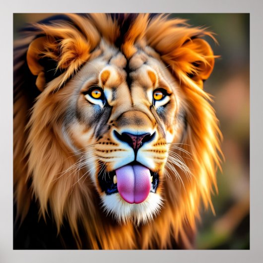 Majestueus Leeuwportret Poster (Voorkant)