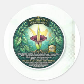 Majestueus Lijkbloemkunst - Zeldzame Indonesische Ronde Sticker