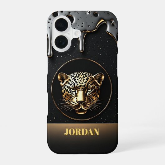 Majestueus Luipaard Goud Design 🐆 iPhone 16 Hoesje (Achterkant)