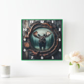 Majestueus mannetjesportret in rustiek Lijst Vierkante Klok (Huis)