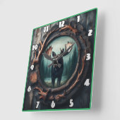 Majestueus mannetjesportret in rustiek Lijst Vierkante Klok (Hoek)