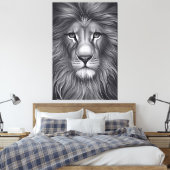 Majestueus monochroom: de boeiende blik van de lee canvas afdruk (Insitu (Slaapkamer))