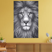 Majestueus monochroom: de boeiende blik van de lee canvas afdruk (Insitu (Woonkamer))