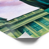 Majestueus monument tegen een katoenen Snoepjes lu Perfect Poster (Hoek)