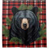 Majestueus Noord Zwart Beer Douchegordijn (Voorkant)