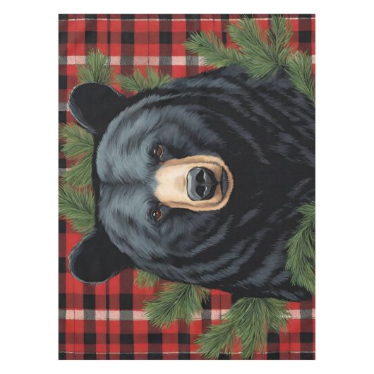 Majestueus Noord Zwart Beer Tafelkleed (Voorkant)