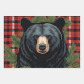 Majestueus Noordelijk Zwart Beer Wrapping Papier Inpakpapier Vel (Voorkant 2)