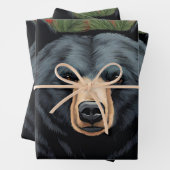 Majestueus Noordelijk Zwart Beer Wrapping Papier Inpakpapier Vel (In situ)