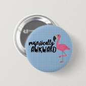 Majestueus Onbeholpen Flamingo Knop Ronde Button 5,7 Cm (Voorkant /achterkant)