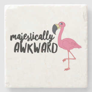 Majestueus Onbeholpen Flamingo Marmer Stenen Onder Onderzetter