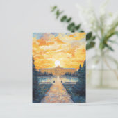 Majestueus Oostenrijks paleis bij zonsondergang Briefkaart (Staand voorkant)