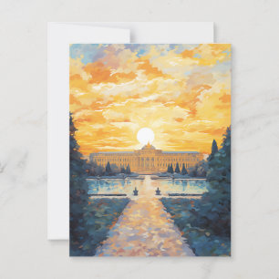 Majestueus Oostenrijks paleis bij zonsondergang Briefkaart