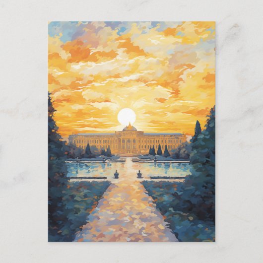 Majestueus Oostenrijks paleis bij zonsondergang Briefkaart (Voorkant)