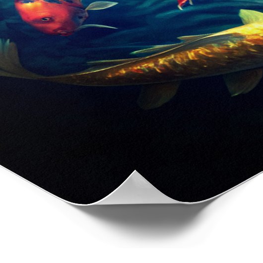 Majestueus oud Chinees landschap met rivier en Poster (Hoek)