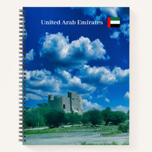 Majestueus oud kasteel van Fujairah VAE Notitieboek