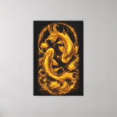 Majestueus paar gouden koikarper luxe canvas afdruk (Voorkant)