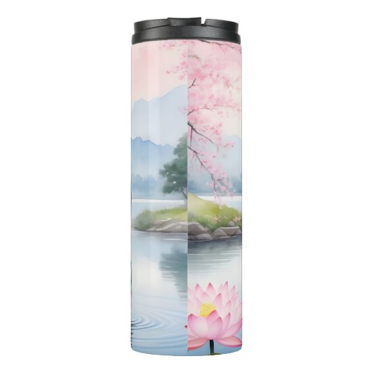 Majestueus paard en schoonheid van lotus thermosbeker (Achterkant)