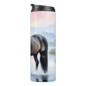 Majestueus paard en schoonheid van lotus thermosbeker (Geroteerd rechts)