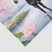 Majestueus paard en schoonheid van lotus tissuepapier (Detail)