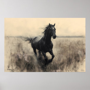 Majestueus Paard Galopperend in de Natuur - Monoch Poster