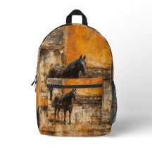 Majestueus Paard in Abstracte zonsondergang