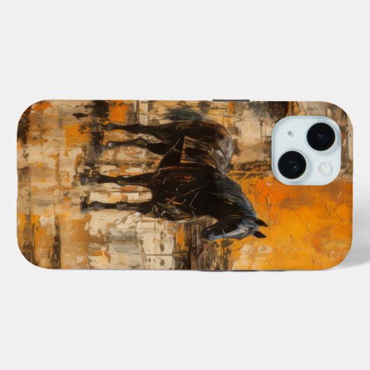 Majestueus Paard in Abstracte zonsondergang Case-Mate iPhone Case (Achterkant (horizontaal))