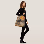 Majestueus Paard in Abstracte zonsondergang Crossbody Tas (Op model)