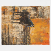 Majestueus Paard in Abstracte zonsondergang Fleece Deken (Voorkant (Horizontaal))